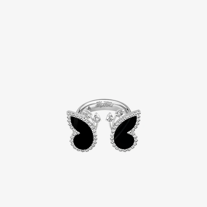 Alaghband Butterfly Ring with Onyx