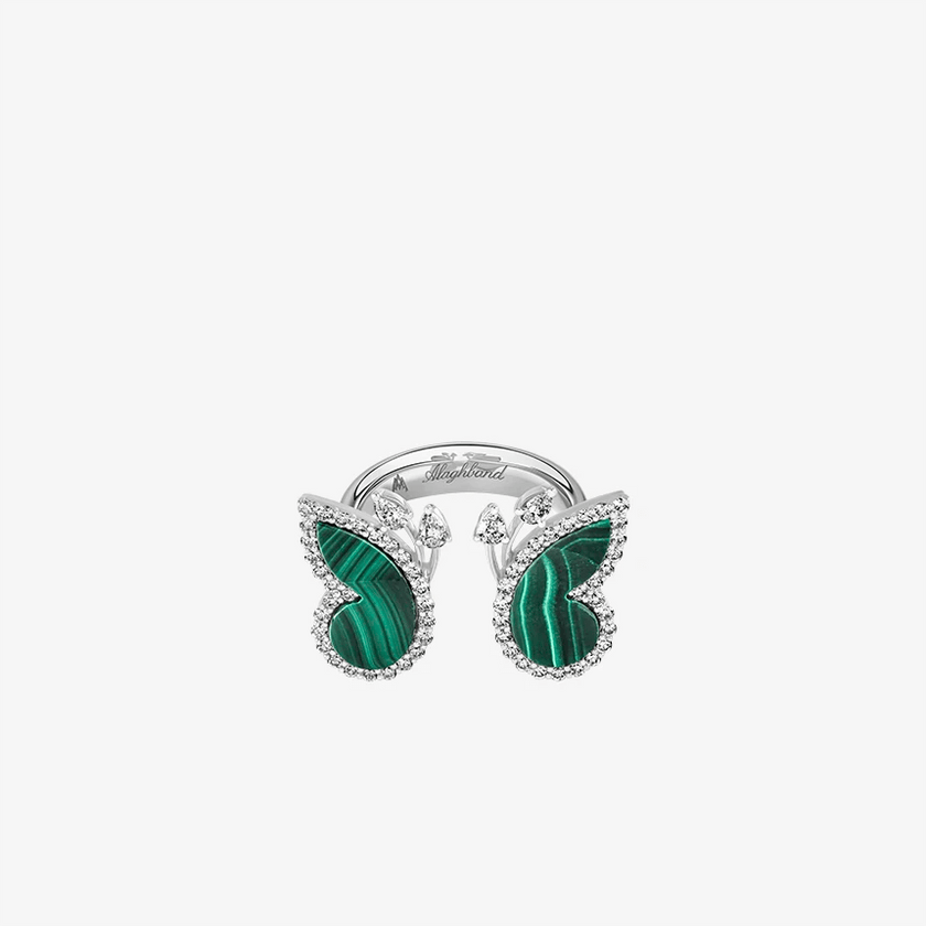 Alaghband Butterfly Ring with Malachite - Alaghband Jewelry