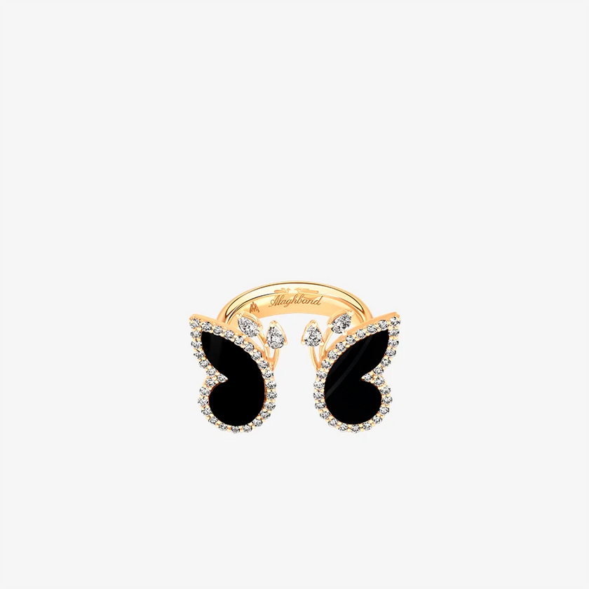 Alaghband Butterfly Ring with Onyx