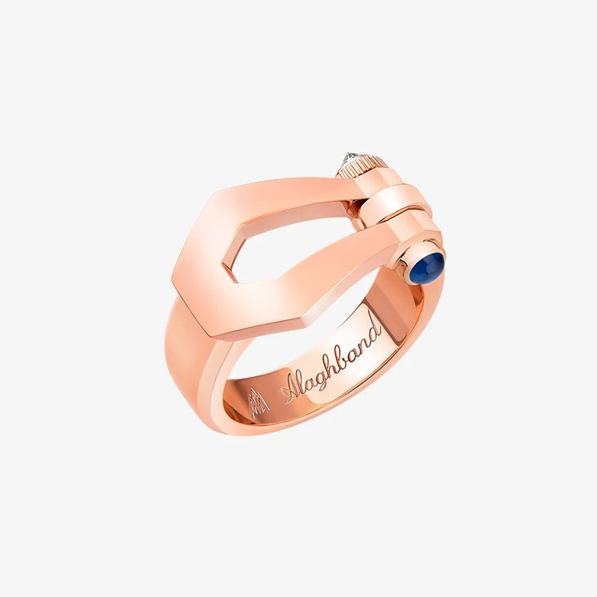 Alaghband Kite Ring with Blue Sapphire Pin - Alaghband Jewelry