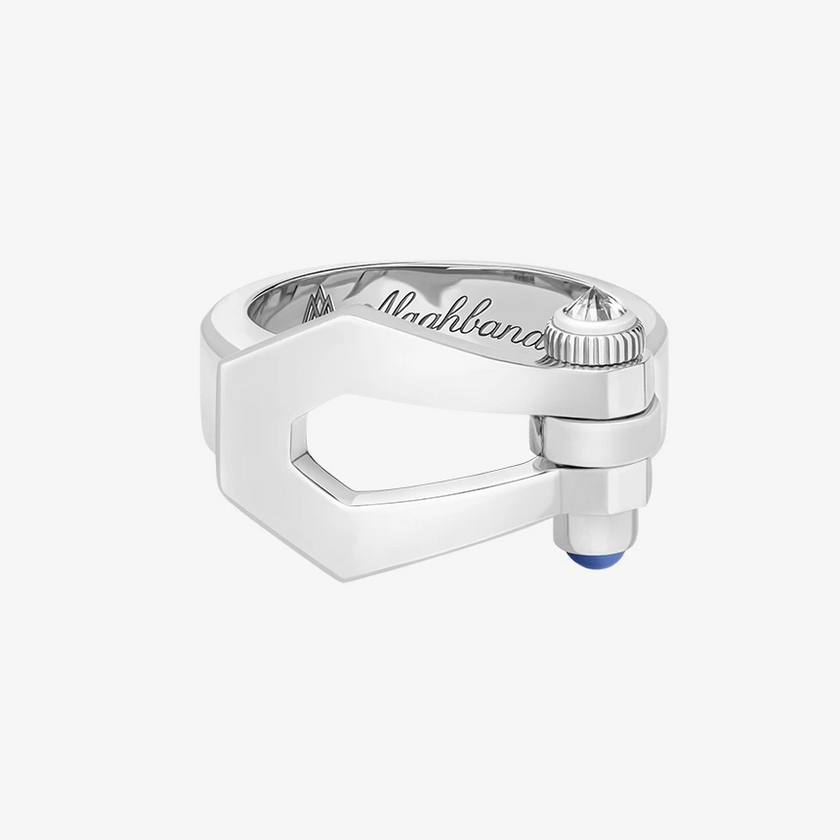 Alaghband Kite Ring with Blue Sapphire Pin