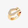 Alaghband Kite Ring with Diamond Pavé and Ruby Pin