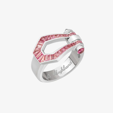 Alaghband Kite XO Ring with Pink Sapphires