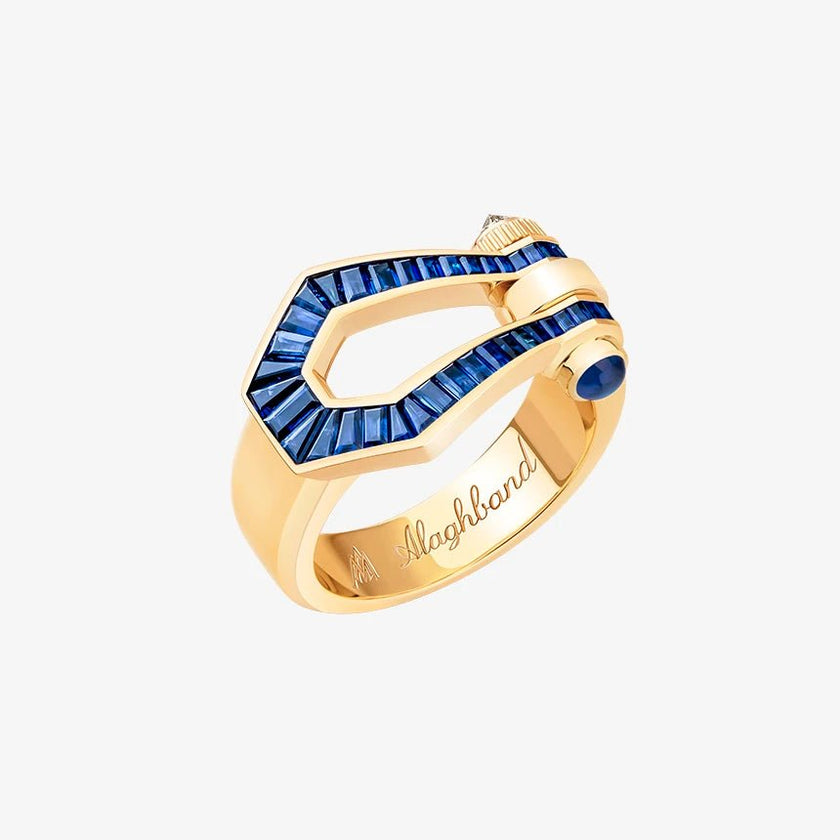 Alaghband Kite Ring with Blue Sapphires - Alaghband Jewelry