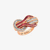 Alaghband Navy Ring with Rubies and Diamonds