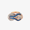 Alaghband Navy Ring with Blue Sapphires and Diamonds