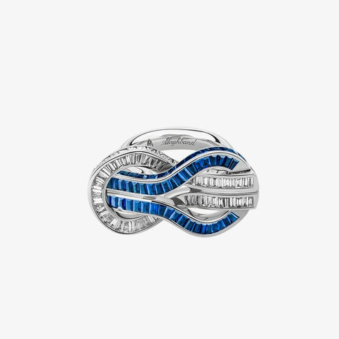 Alaghband Navy Ring with Blue Sapphires and Diamonds - Alaghband Jewelry