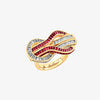 Alaghband Navy Ring with Rubies and Diamonds