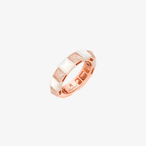 Alaghband Delicate Pyramid Ring with Mother of Pearl - Alaghband Jewelry