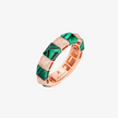 Alaghband Pyramid Delicate Ring with Malachite