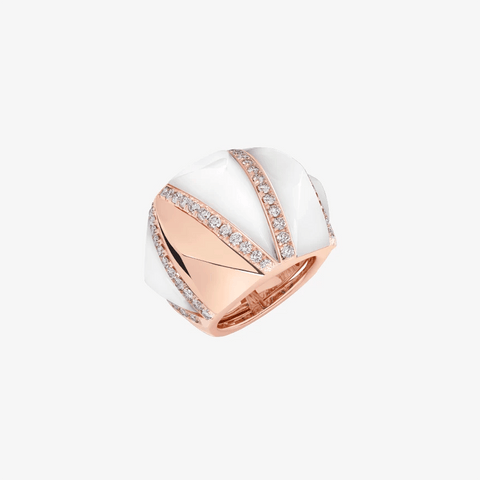 Alaghband Pyramid Ring with Mother Of Pearl and Golden Arch - Alaghband Jewelry