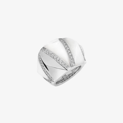 Alaghband Pyramid Ring with Mother Of Pearl and Golden Arch - Alaghband Jewelry