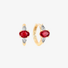 Alaghband Solitaire Hoop Earrings with Rubies and Diamonds