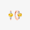 Alaghband Solitaire Hoop Earrings with Yellow Sapphires and Diamonds