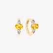 Alaghband Solitaire Hoop Earrings with Yellow Sapphires and Diamonds