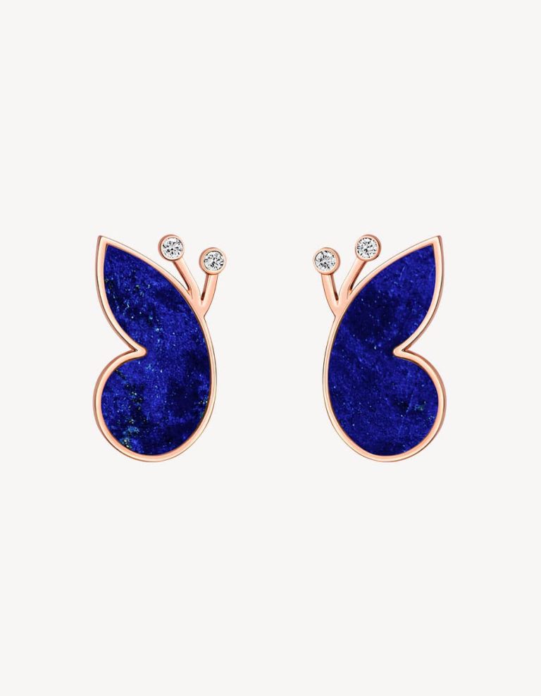 Alaghband Butterfly Earrings with Lapis Lazuli & Diamonds