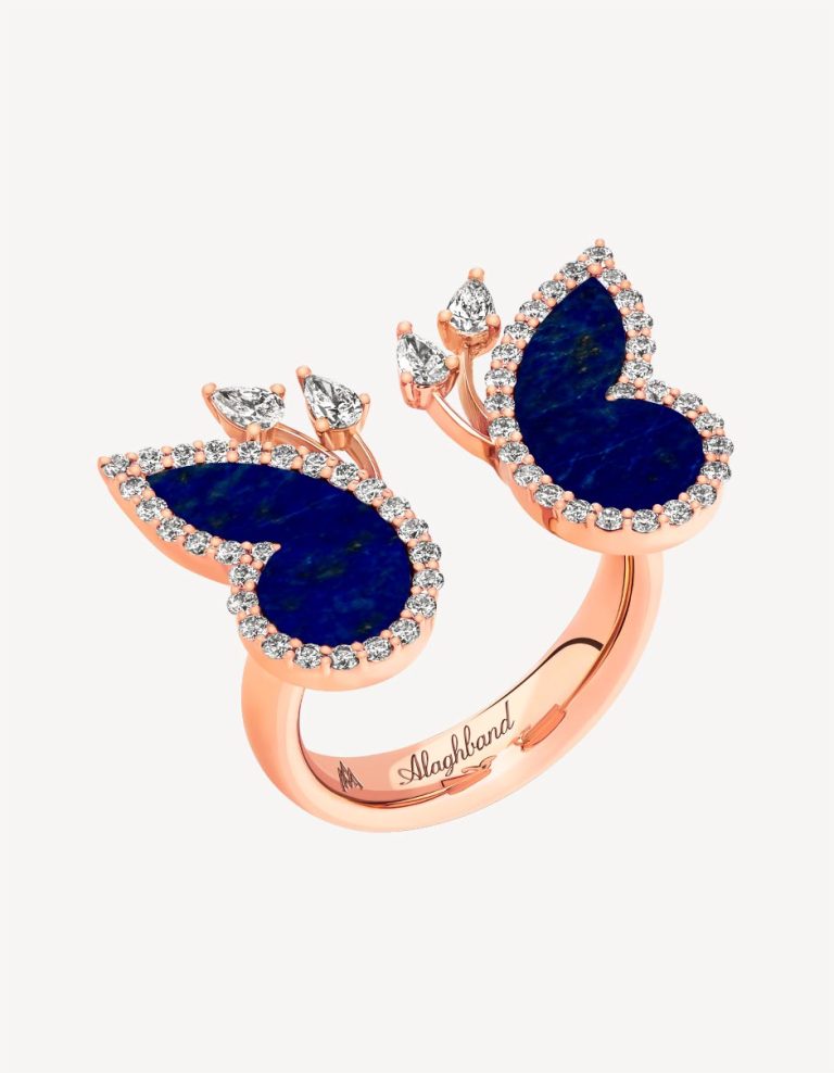 Alaghband Butterfly Ring with Lapis Lazuli & Diamonds