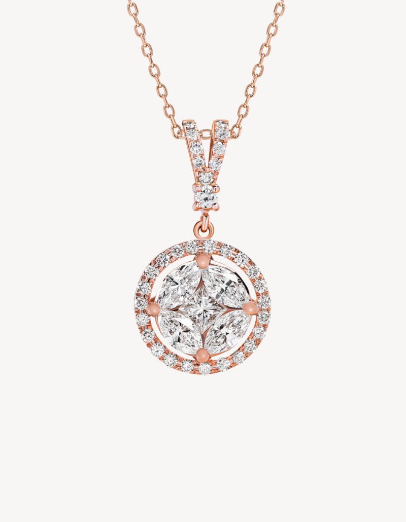 Alaghband Necklace With Diamonds in Rose Gold