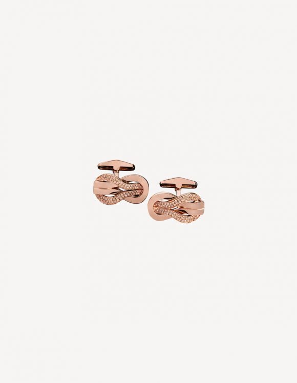 NAVY CUFFLINKS WITH DIAMONDS IN ROSE GOLD