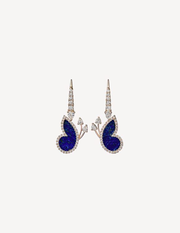 BUTTERFLY EARRINGS WITH DIAMONDS & LAPIS LAZULIS