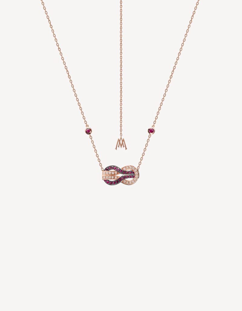 NAVY NECKLACE WITH DIAMONDS & RUBIES