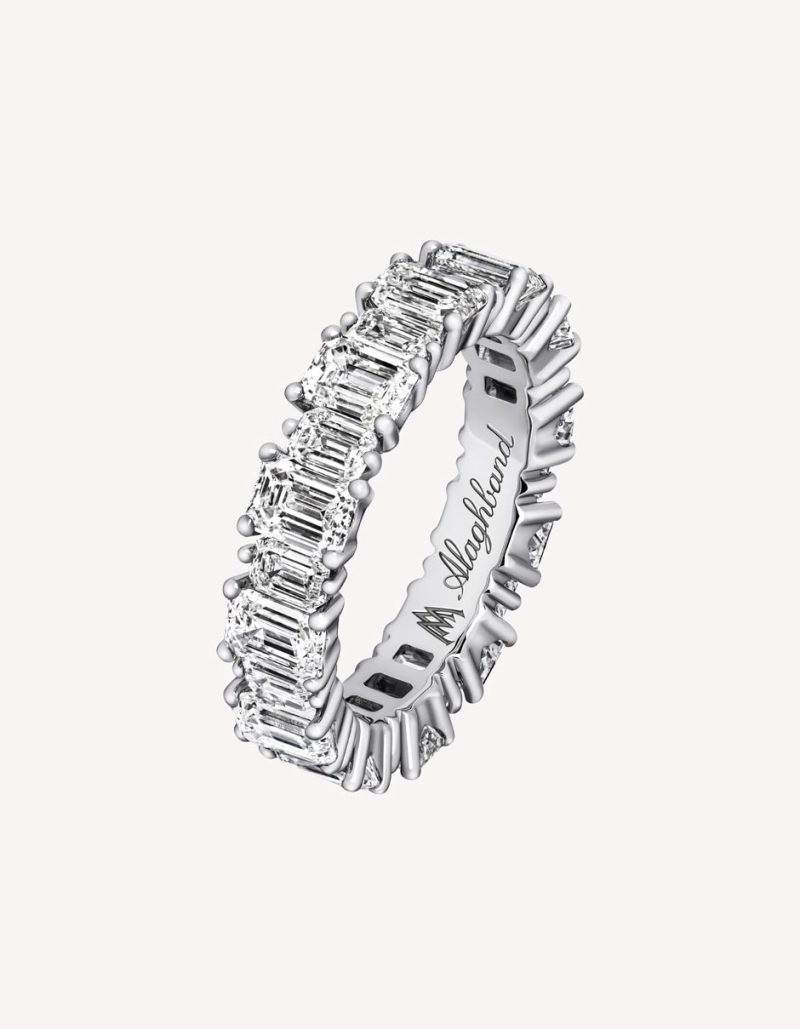 Alaghband Ring With Diamonds in White Gold