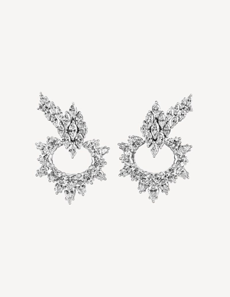 Alaghband Gala Earrings With Diamonds in White Gold